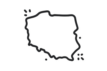 Outline of Poland with Decorative Elements Showing National Pride and Identity