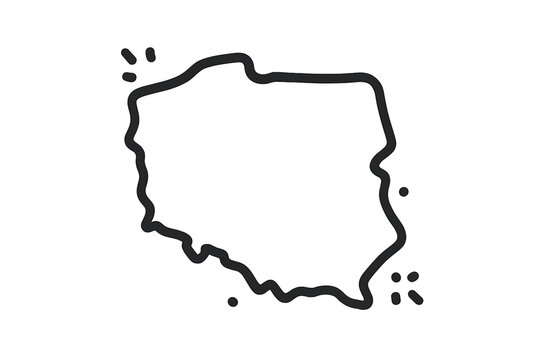 Fototapeta Outline of Poland with Decorative Elements Showing National Pride and Identity