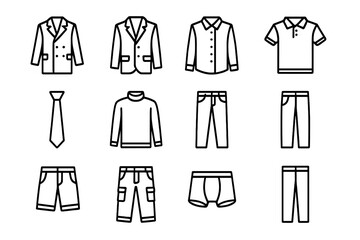 Collection of various clothing items displayed in a simple layout for fashion reference and style inspiration