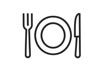 Dining setup featuring a plate, fork, and knife ready for mealtime at a table setting