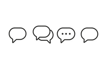 Different styles of speech bubbles used for conversation representation in design or communication