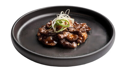 Beef Asian Plate Food Dish isolated on transparent background