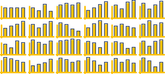 棒グラフのグラフィック素材イラスト