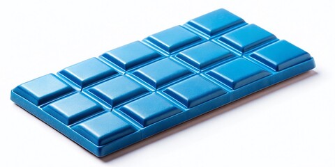 Delicious Blue Chocolate Bar Isolated on White Background