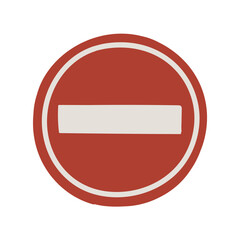 手描きの通行止めの標識イラスト