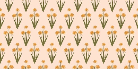 Seamless watercolour and unique floral pattern background for covers, notes, Soft backgrounds colour. Watercolour art work. Flower stalk. Colourful flower.	