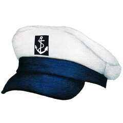 watercolor hand drawn of sailor hats