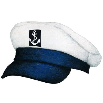 watercolor hand drawn of sailor hats