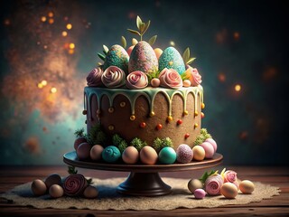 Delicious 3D Easter Cake Poster - Low Light Photography