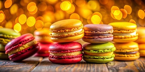 Delicious Achma and Maconi Pastry, Sweet Treats, Close-up Shot with Bokeh Background