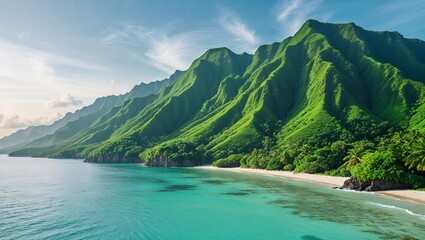 Stunning 8k Hawaii Beach with Turquoise Water and Palm Trees