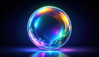 Glowing Colorful Pixel Sphere