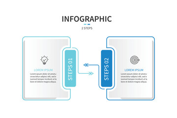 Obraz premium Business infographics. Infographics with 2 steps or options