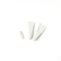 White Cosmetic Tubes Flat Lay.