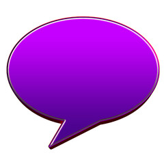 3D Chat Balloon Icon for Social Media and Apps