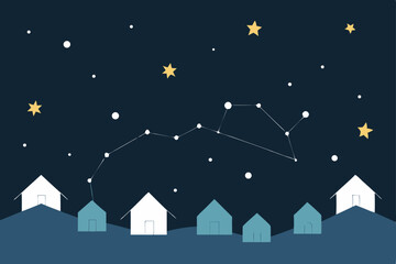 Fototapeta premium night city with stars