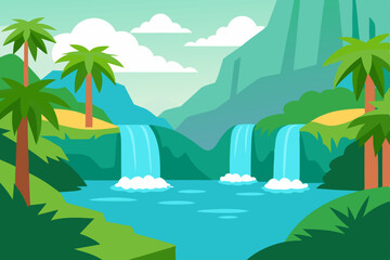 Obraz premium tropical landscape with palm trees