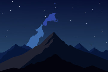 Fototapeta premium mountain landscape with stars