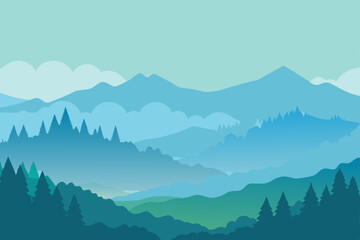 Naklejka premium mountain landscape in the mountains