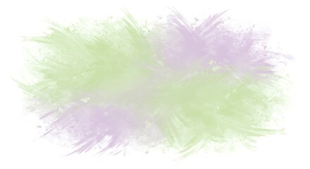 Obraz premium A light brushstroke texture in pastel green and lilac, spring inspired, white background