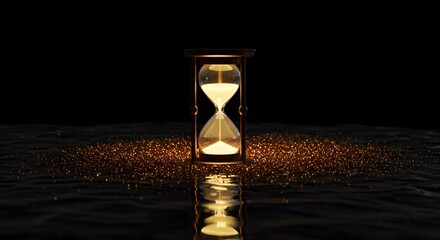 Hourglass time sand timer countdown deadline concept moment passing eternity measurement duration