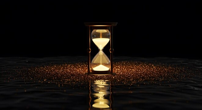 Hourglass time sand timer countdown deadline concept moment passing eternity measurement duration