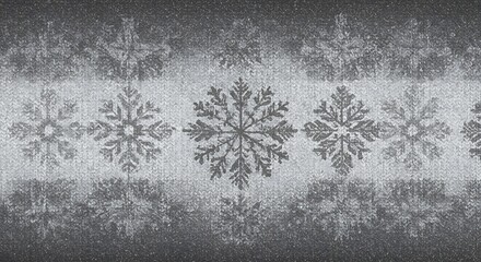A knitted fabric texture in grayscale with subtle snowflake pattern, flat, white background


