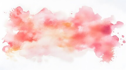 Abstract watercolor painting with soft red and orange hues.