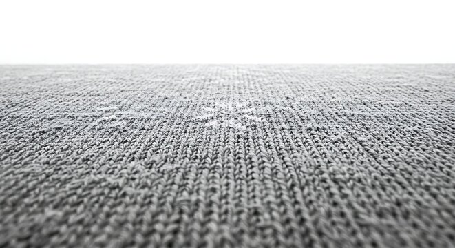 A knitted fabric texture in grayscale,  white background
