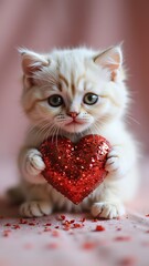 Birman kitten displays Valentines heart