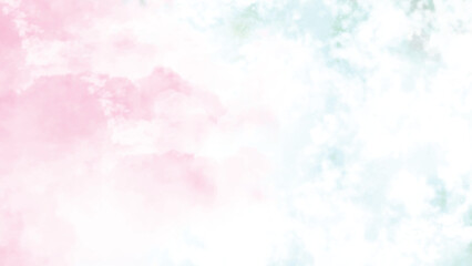 Pastel Watercolor Cloud Background. Soft Pink and Blue Abstract Texture