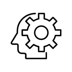 Obraz premium Human head silhouette with gear symbolizing intellectual concept 
