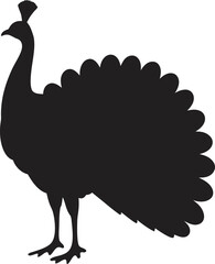 Peacock Silhouette PNG Transparent Background