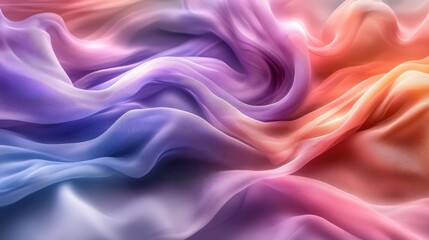 Fototapeta premium Glowing spirals and soft pastel waves form a dreamy, radiant abstract landscape.