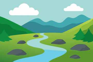 Obraz premium landscape with mountains and sky