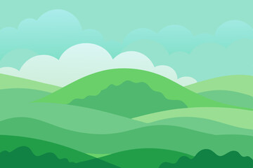 landscape with mountains and clouds