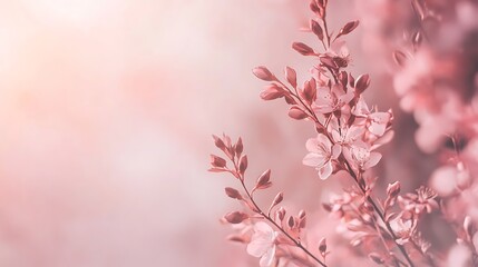 Delicate pink blossoms in soft sunlight (1)