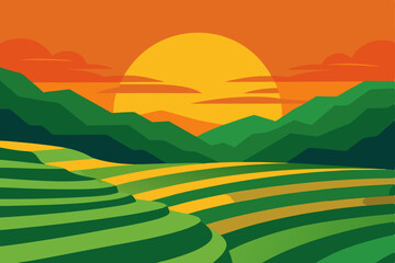 Obraz premium landscape with hills and mountains