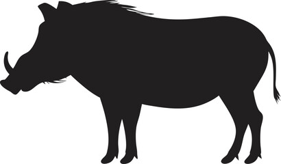 Warthog Silhouette PNG Transparent Background