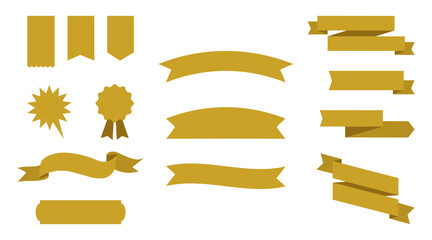 Ribbon Banner. Ribbon Banners gold color