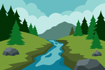 vector illustration of a mountain landscape