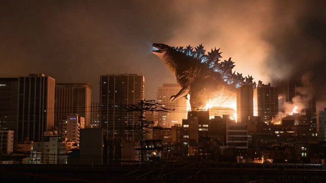 City Under Siege: Monster Attack and Urban Devastation
