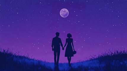 Obraz premium Romantic Night Starlit Sky