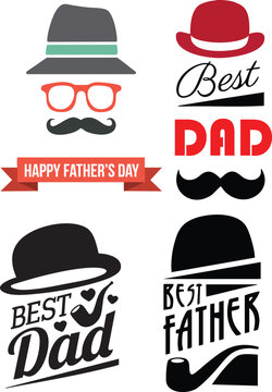 father's day vector set of vector icons