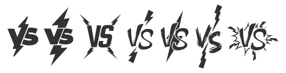 Fototapeta premium VS letters vector logo icon. Versus symbol design. Competition, fight, confrontation, opposition, match or battle concept isolated on transparent background