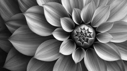 Close-up grayscale dahlia flower