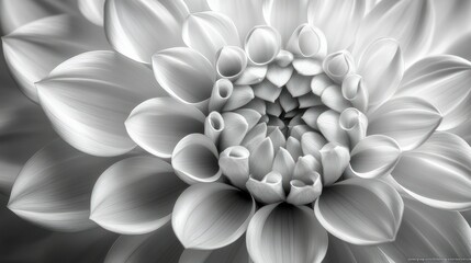 Fototapeta premium Close-up grayscale dahlia