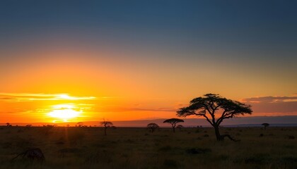 Obraz premium sunset in the serengeti
