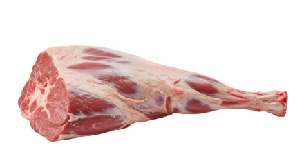 Raw Lamb Leg Isolated on White Background, Fresh Lamb Leg Cut Perfect for Meat Advertisements, Premium Lamb Leg Ideal for Recipes, lamb leg PNG image