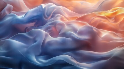 Obraz premium Glowing spirals and soft pastel waves form a dreamy, radiant abstract landscape.